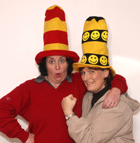 Antoinette Starken & Ann Barrett appearing as Flop & Flip in Castlebar Pantomimes  "Sing A Song of Sixpence", from Wed 13th to Sun 17th Jan  in the TF Royal Theatre, Castlebar. Photo:  Michael Donnelly