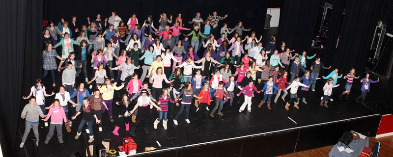  Senior & Junior Chorus for Castlebar Pantomimes  "Sing A Song of Sixpence", from Wed 13th to Sun 17th Jan  in the TF Royal Theatre, Castlebar. Photo:  Michael Donnelly