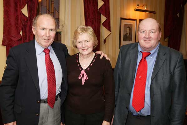 Padraic and Bridie OToole Maynooth and Ballintubber and Jimmy Hynes Ballintubber pictured at the New Years Eve Gala Dinner in Breaffy House Hotel and Spa, Castlebar. Photo Michael Donnelly 