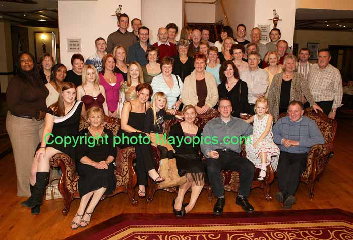 Geraldine Murphy Ballintogher Co Sligo and future husband Paul Rodgers pictured with family, friends at her Pre Wedding Party on New Years Eve in Breaffy House Hotel and Spa, Castlebar. 
Photo Michael Donnelly 
