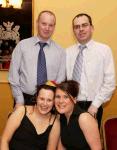 Pictured at the New Years Eve Gala Dinner in Breaffy House Hotel and Spa, Castlebar, Co Mayo front from left: Gillian Deane, Cootehill Co Cavan and Celine Keane Carrowmore Lacken Ballina; at back: Derek Shaw, Templeboy Sligo and  Dermot Keane, Kilmaine, Co Mayo. Photo Michael Donnelly 