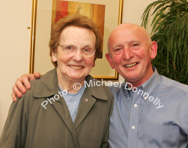 Nell Jordan and her nephew  Thomas Malee, pictured at the Ruby anniversary Celebrations of Fr Paddy Kilcoyne's Ordination in The Park Hotel, Kiltimagh. Photo:  Michael Donnelly