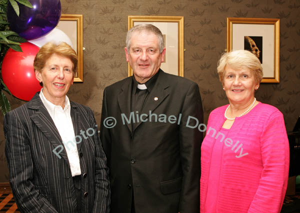  Fr Paddy Kilcoyne P.P. Kiltimagh pictured with his sisters Maura Kilcoyne, Tubbercurry and Ann Walsh, Limerick at the Ruby anniversary Celebrations of his Ordination in The Park Hotel, Kiltimagh. Photo:  Michael Donnelly