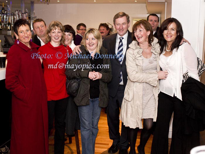   Taoiseach Enda Kenny pictured at his Homecoming in Royal Theatre Castlebar with  from left:Mary Fahy, Peter Gavin, Caroline Duffy,  Mary Gavin, Rosaleen Noonan, all Castlebar; Margaret O'Malley. Westport and Rita Walsh Louisburgh. Photo:Michael Donnelly 