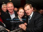 Bernard and Eleanor Prendergast, Ballyglass, pictured with Taoiseach Enda Kenny  at his Homecoming in Royal Theatre Castlebar. Photo:Michael Donnelly