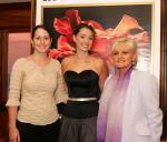 Mayo Rose of Tralee Aoibhinn N Shilleabhin (centre) pictured with sponsors at the farewell reception for her in the TF Royal Hotel and Theatre, Castlebar, from left: Bryana Hindle TF Royal Theatre and Lilian McNicholas of Beverley Hills Boutiques. Photo: Michael Donnelly. 
