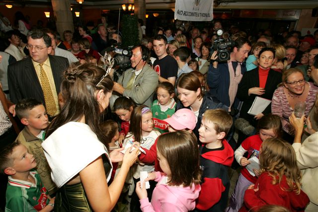 Aoibhinn N Shilleabhin - The Rose of Tralee 2005 pictured at her homecoming at the TF Royal Hotel and Theatre Castlebar. Photo: Michael Donnelly.