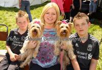 Sharon O'Reilly, Roundfort, pictured at Roundfort  Agricultural Show with her nephews Paul and Ritchie O'Hara Foxford and her Yorkshire Terriers, Lilly and Jessy. Photo: © Michael Donnelly Photography