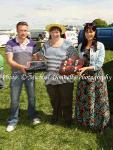 Frank Garvey, Carrick on Shannon and Deirdre Cunningham, Taugheen, Claremorris are presented with their prizes for "Most Appropriately Dressed Gentleman and Lady" at Roundfort Agricultural Show by Geraldine Varley (committee). Photo:Michael Donnelly