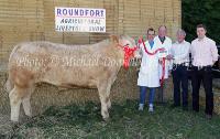Martin Quigley, Ballindraite, Lifford and Bertie Cole, Raphoe, Co Donegal pictured with their Commercial Champion of Show at Roundfort Agricultural Show (Co Mayo) 2012 included in photo are Martin Regan and David Prendergast, of Agri Lloyd, Photo: © Michael Donnelly Photography