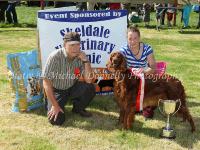 Alice Shally, Garrymore, pictured with her Champion Dog of Roundfort Agricultural Show, "Ruby"  and Kevin Hannon (Judge). Photo: © Michael Donnelly Photography