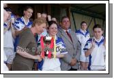 Geraldine Giles Uachtaran Cumann Peil Gael na mBan presents the cup to Aoife Conroy captain St Josephs Castlebar who defeated Ard Scoil na nDise Dungarvan in the Cumann Peil Gael na mBan Pat the Baker Post Primary Schools All Ireland Senior Final 2007 in Cusack Park Ennis. Photo:  Michael Donnelly