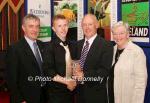 Brendan ONeill Dublin DSD is presented with his award at the Waterford Crystal A.A.I,  Juvenile Star Awards in the Belmont Hotel, Knock by  Michael Gaffney, Waterford Crystal (sponsor), included in photo are Patsy McGonagle Vice-president AAI and Breda Synott chairperson National Juvenile Committee AAI, Photo Michael Donnelly