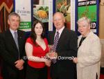 Claire Collins  Ballymahon  Co Longford, (Roscommon AC) is presented with her award at the Waterford Crystal A.A.I,  Juvenile Star Awards in the Belmont Hotel, Knock by  Michael Gaffney, Waterford Crystal (sponsor)., included in photo are Patsy McGonagle Vice-president AAI and Breda Synott chairperson National Juvenile Committee AAI. Photo Michael Donnelly