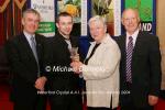 Peter McDonald of St Peters Athletic Club, is presented with his award at the Waterford Crystal A.A.I,  Juvenile Star Awards in the Belmont Hotel, Knock, Co Mayo by  Breda Synott chairperson National Juvenile Committee AAI, included in photo are Patsy McMonagle Vice-president AAI and Michael Gaffney, Waterford Crystal (sponsor). Photo Michael Donnelly

