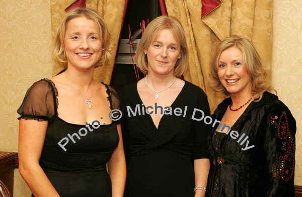 Laura Ruane, Siobhan Dravins, and Petrina Lavin, Breaffy, pictured at Breaffy GAA Annual Dinner Dance in Breaffy House Hotel, Photo:  Michael Donnelly