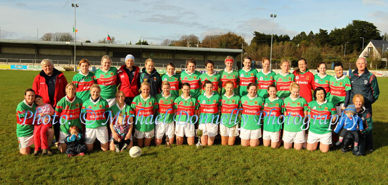 Carnacon, pictured with the Cup after defeating St Brigids, Kiltoom in the Tesco Connacht Ladies Gaelic Football Senior Club Championship final in Canon Gibbons Park Claremorris. Photo: © Michael Donnelly Photography