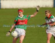  Carnacon's Natasha Beegan setting up an attack in the Tesco Connacht Ladies Gaelic Senior Club Championship final in Canon Gibbons Park Claremorris. Photo: © Michael Donnelly Photography