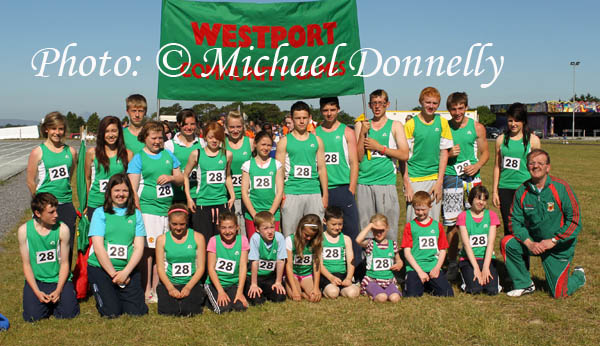Westport area team pictured with mentor Martin Keane at the Mayo finals of the HSE Community Games in Claremorris Track.Photo: © Michael Donnelly