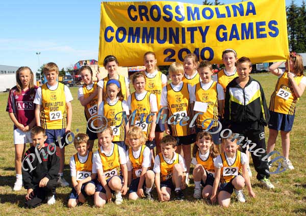 Crossmolina team at the Mayo finals of the HSE Community Games in Claremorris Track.Photo: © Michael Donnelly