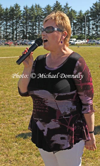 Singing the National Anthem at the opening at the Mayo finals of the HSE Community Games in Claremorris Track.Photo: © Michael Donnelly