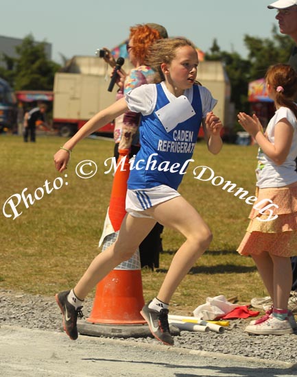  Kilmurry's   Emma Loftus flies the Girls U12 600m final at the Mayo finals of the HSE Community Games in Claremorris Track.Photo: © Michael Donnelly