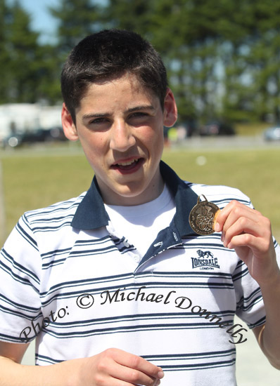 Hugh Armstrong, Knockmore  1st in the Boys U-16 7km Marathon at the Mayo finals of the HSE Community Games in Claremorris Track.Photo: © Michael Donnelly