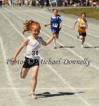 Briana Fallon, Swinford  comes 1st in her heat, and wins the final in the U-8 Girls 80 M race at the Mayo finals of the HSE Community Games in Claremorris Track.Photo: © Michael Donnelly