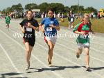 Heading off on the 7km Marathon at Mayo finals of the HSE Community Games in Claremorris Track are Aoife McCann, Swinford; Cliona Mulroy, Straide and Stephanie Heneghan, Westport. Photo: © Michael Donnelly