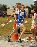  Kilmurry's   Emma Loftus flies the Girls U12 600m final at the Mayo finals of the HSE Community Games in Claremorris Track.Photo: © Michael Donnelly