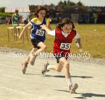 Muirgheal Ottewell Irishtown wins semifinal of mixed relay U-10 at the Mayo finals of the HSE Community Games in Claremorris Track.Photo: © Michael Donnelly