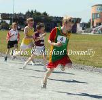 Dylan Thornton,  Quay area,  (Ballina)  first home in the U-8 Boys 60m race at the Mayo finals of the HSE Community Games in Claremorris Track.Photo: © Michael Donnelly