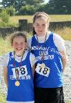 Kilmurray girls Emma Loftus with Gold in girls 600 and Madeleine Keane Silver in U-14  Hurdles, at the Mayo finals of the HSE Community Games in Claremorris Track.Photo: © Michael Donnelly