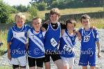 Claremorris U12 Boys Relay team (Winners) pictured at the Mayo finals of the HSE Community Games in Claremorris Track, from left: David Brown, Simon Vahey, Conor Diskin, James Jennings and Finian Brady,  missing from the photo is John Gallagher.Photo: © Michael Donnelly