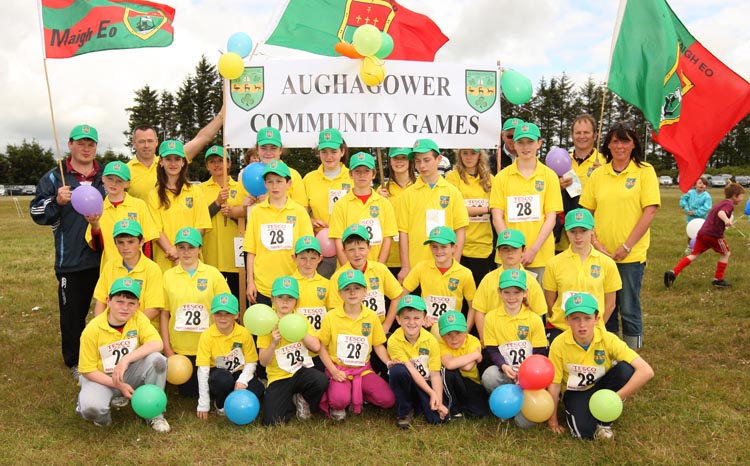 Aughagower line out at Mayo Community Games Athletic Finals at Claremorris Track. Photo:Michael Donnelly