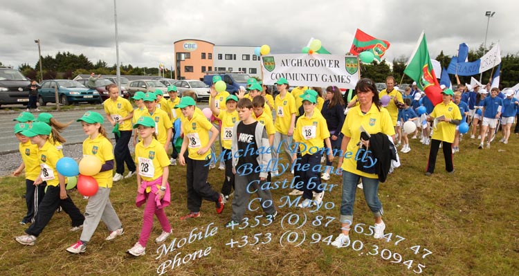 Aughagower area team on Parade at Mayo Community Games Athletic Finals at Claremorris Track. Photo:Michael Donnelly