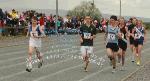 Pictured on lap one of marathon at Mayo Community Games Athletic Finals at Claremorris Track from left , Jarlath Bell, Hollymount, Simon Gillespie, Ballina; Anthony Neville, Bonniconlon  Photo:Michael Donnelly