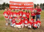 Gerry McGuinness, Secretary Mayo Community Games on right presents shield  for dressed area to Kilmovee Kilkelly at Mayo Community Games Athletic Finals at Claremorris Track. Photo:Michael Donnelly