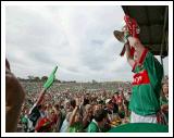 Mayo captain David Heaney lifts the cup in the Bank of Ireland Connacht Senior Football Championship in McHale Park Castlebar