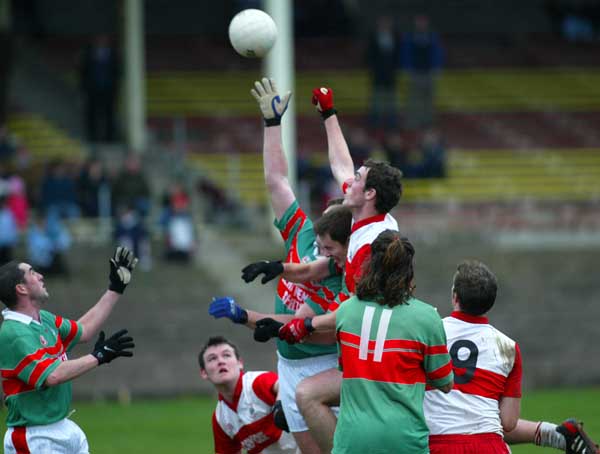 High action in the Breaffy House and Spa  County Junior Football Championship Final in McHale Park Castlebar. Photo: Michael Donnelly