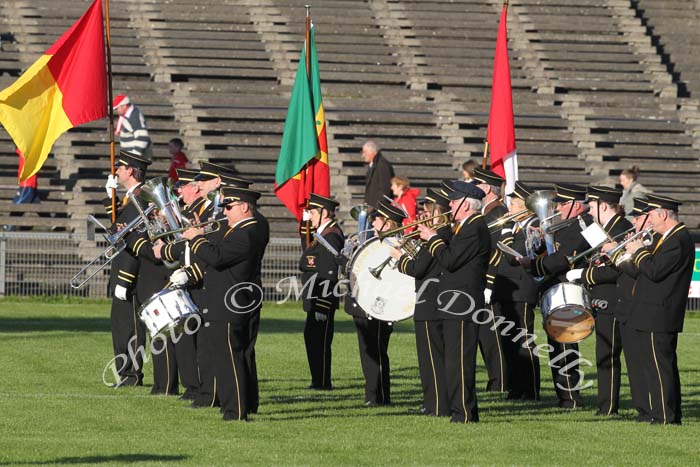 Castlebar Town Band entertain the crowd in the TF Royal Hotel and Theatre Mayo Senior Football Championship final in McHale Park