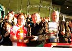 Pat Jennings, TF Royal Hotel and Theatre. (sponsor) presents Alan Dillon with the Man of the Match award in the TF Royal Hotel and Theatre Mayo Senior Football Championship final in McHale Park Castlebar, included in photo on right is James Waldron, Chairman Mayo GAA Count Board. Photo: © Michael Donnelly
 
 Mayo Senior Football Championship final in McHale Park