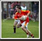 Shane Hopkins turns on the pace for Castlebar Mitchels against Crossmolina in the Ulster Bank U-21A County Football Championship final in Fr O'Hara Park Charlestown. Photo:  Michael Donnelly