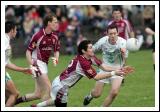 Crossmolina's Mark  Leonard setting up another Crossmolina attack in the Lynch Breaffy House Hotel and Spa County Senior Football Final Replay in McHale Park Castlebar. Photo:  Michael Donnelly