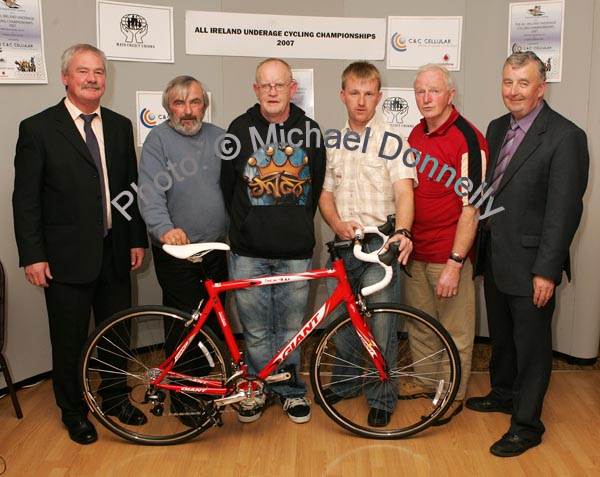 Pictured at the launch of the All Ireland Underage Cycling Championships 2007 which will be hosted by Connacht Youth Cycling sponsored by C&C Cellular and Mayo Credit Unions,from left: Mary Munroe, Treasurer Connacht Youth Cycling; Darragh Reidy, Covey Wheelers