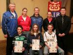 Charlestown GAA Club "Stars of the Future" pictured at AIB Sponsored presentation night in the Failte Suite, Welcome Inn Hotel, Castlebar, front from left: Brendan Parsons, Deirdre Doherty and Conor Finn Charlestown; At back: Eugene Lavin, Cora Staunton, Billy McNicholas, Triona McNicholas, and Ivan Kelly AIB Bank. Photo Michael Donnelly.