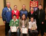 The Neale GAA Club "Stars of the Future" pictured at AIB Sponsored presentation night in the Failte Suite, Welcome Inn Hotel, Castlebar, front from left: David Morrin Cross, Lorraine Morrin Cross and Dylan Fallon, The Neale; at back: Eugene Lavin, Cora Staunton, Billy McNicholas, Triona McNicholas, and Ivan Kelly AIB Bank. Photo Michael Donnelly.