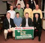 Francie O'Malley's team were placed 4th in the Castlebar Mitchels Golf Classic at Castlebar Golf Club, back from left: Timmy O'Malley, Pat Prendergast, Tommy Joe Prendergast; and Francie O'Malley; at front: Brendan Byrne, Chairman Castlebar Mitchels; Bran Munnelly treasurer Castlebar Mitchels; John Connor of CG Properties, Sponsor  and Jimmy Walsh captain Castlebar Golf Club. Photo Michael Donnelly