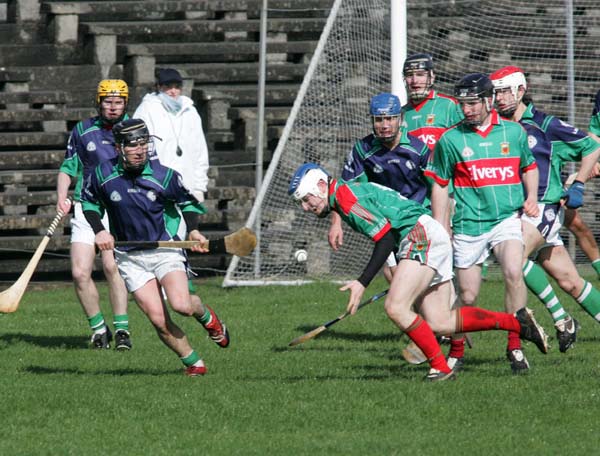 Derek McConn colllects the Sliothar in the Allianz National Hurling League Div 2B round 3 in McHale Park Castlebar. Photo:  Michael Donnelly