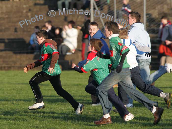 Mayo fans make a bee-line for autographs after Mayo defeated reigning All-Ireland and National League champions Kerry in the opening round of the  2007 Allianz National Football League at McHale Park, Castlebar last Sunday. Photo:  Michael Donnelly